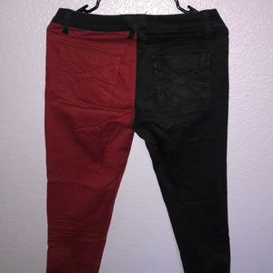 Black And Red Split Skinny Jeans | Poshmark